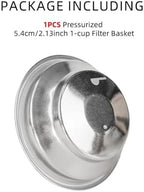 54mm Dual Wall Pressurized Stainless Steel Espresso Filter Basket，Compatible For Brev，BES860XL/11.41 Coffee Maker(1PCS 1-Cup Basket) - Image 2
