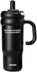 MUHAN 30oz Insulated Tumbler with Handle, Stainless Steel Water Bottle, Travel Mug (Star Black-Ceramic inner（Lid+tea strainer+Straw+handle）, MUHAN 30oz Insulated Tumbler with Handle) by Unknown