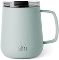 Simple Modern Voyager Signature Mug | Travel Coffee Tumbler with 360° Lid and Handle | Ceramic-Lined Insulated Stainless Steel Iced Cold Brew Cup | 12oz, Sea Glass Sage by Unknown