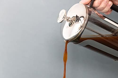 La Cafetière Roma 8 Cup Cafetière, Stainless Steel French Press Coffee Maker, 850ml Heat Resistant Cafetière with Fine-Mesh Filter, Ideal for Loose Tea and Ground Coffee, Dishwasher Safe - Image 2