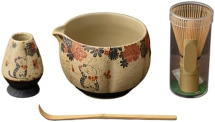 Matcha Set Making Whisk Teaspoon Ceramic Bowl Tranditional Tea Sets Tools Gifts by Unknown