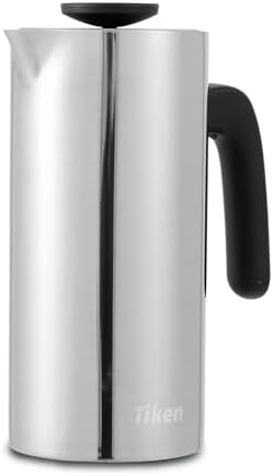 Tiken 34 Oz (1 L) Stainless Steel Thermal Coffee Carafe and French Press Coffee Maker, Silver - Image 5
