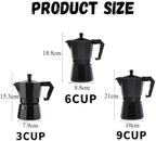 Stovetop Moka Pot Aluminum Espresso Maker with Cool-Touch Handle Home Use - Image 6