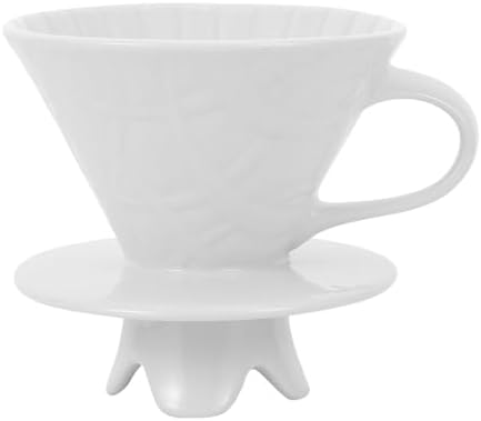VILLCASE Ceramic Coffee Filter Cup with 3 Holes, White Dripper - Image 6