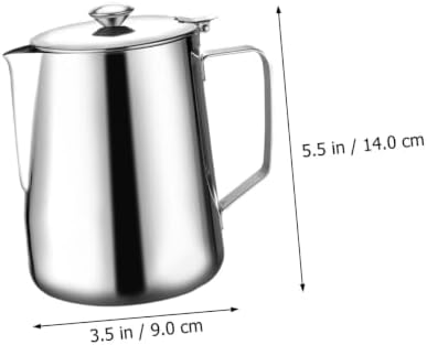 Luxshiny 20 oz Milk Frothing Pitcher, Stainless Steel 600ml Milk Can Coffee Frothing Cup Milk Jug Coffee Cup Used to Make Cappuccino Latte - Image 2