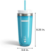 Zoku Instant Iced Coffee Maker, Reusable Beverage Chiller Cools Hot Beverages in Minutes Without Dilution, Portable 11-ounce Tumbler With Spill-resistant Lid and Straw, Teal - Image 2