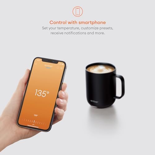Ember Temperature Control App-Enabled Smart Mug 2, 10 oz with Zulay Milk Frother and Signature Cloth - Image 3