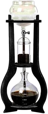 Iced Coffee Cold Brew Drip Tower Coffee Maker Wooden, 6-8 cup for Making Delicious Cold Extracted Coffee At Home, In Shops, Cafes, And Offices（Grey, Clear） by Treliamd