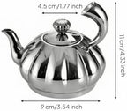 Stainless Steel Teapot Ribbed Teapot with Lid Decorative Kitchenware for Countertop - Image 6