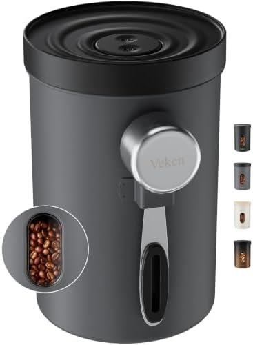 Veken Electric Vacuum Coffee Canister with Window, Auto-Seal Container,19OZ by Veken