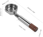 Coffee Machine Handle,Compatible For IKAPE, Openwork Bottomless Portafilter Walnut Espresso Handle 54/58mm(58mm E61 Silver) - Image 2