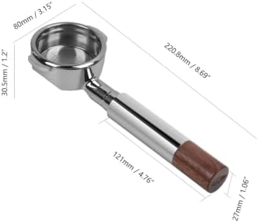 Coffee Machine Handle,Compatible For IKAPE, Openwork Bottomless Portafilter Walnut Espresso Handle 54/58mm(58mm E61 Silver) - Image 2