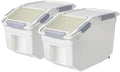 20Lb Food Storage Container with Scoop with Handle & Wheels, 2 Pack by jioko