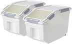 20Lb Food Storage Container with Scoop with Handle & Wheels, 2 Pack by jioko