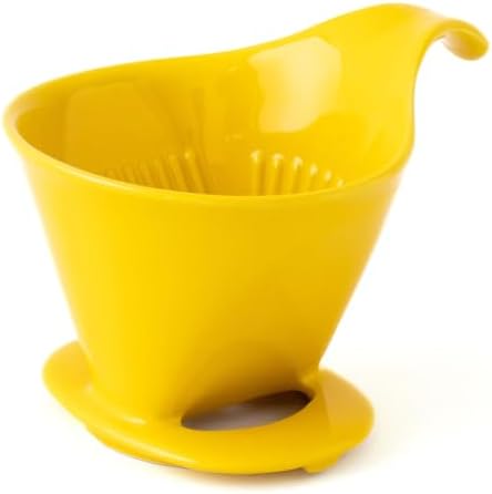 ZERO JAPAN - Bee House Pour Over Coffee Dripper - Ceramic Coffee Maker with Elegant Peek Hole, Drip Cone Brewer Coffee Gift, Brewing Accessories - Yellow Pepper, Standard Size by ZEROJAPAN