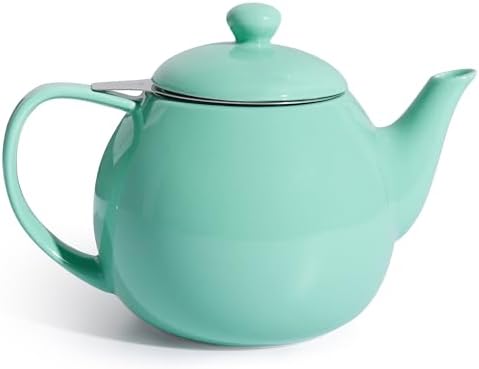 Sweese Teapots for Tea, 27 oz Porcelain Tea pot with Removable Stainless Steel Infuser, Tea Pots for Loose Tea - Mint Green by Sweese
