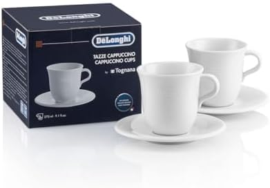 De'Longhi DLSC309 Porcelain Cappuccino Cup & Saucer, Set of 2 by Unknown