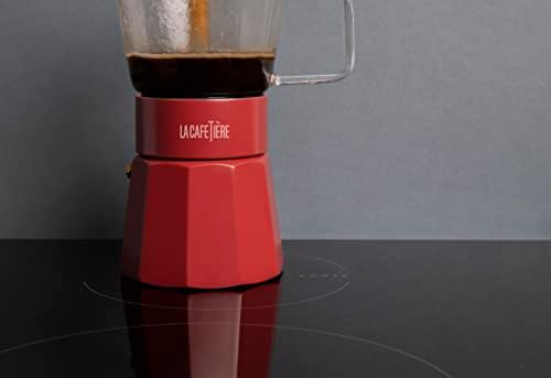 La Cafetière Verona Glass Espresso Maker, Red, 6 Cup, Gift Boxed - Image 7