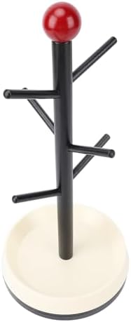 Mug Holder Tree, 6 Hooks Mug Holder Tree, Wooden Coffee Cup Holder Mug Tree Rack Stand Ideal for Countertop Standard Use (A) - Image 6