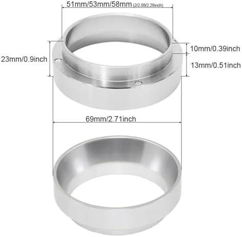 Aluminum Smart Coffee Dosing Ring for Beer Mug Coffee Powder Tool Espresso Barista for 51 53 54 58MM Coffee Filter Tamper Dosing Funnel 54mm(Black) - Image 3