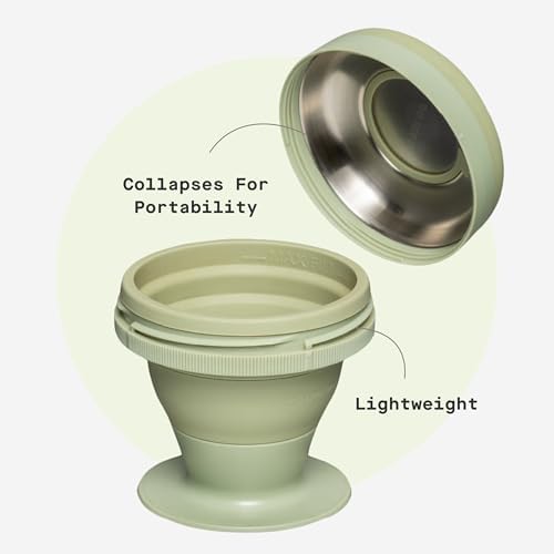Corkcicle Coffee Palmpress 8 oz Collapsible French Press, Sage Green - Image 5
