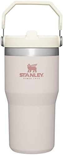 Stanley IceFlow Flip Straw Tumbler with Handle 20 oz | Twist On Lid and Flip Up Straw | Leak Resistant Water Bottle | Insulated Stainless Steel |BPA-Free | Rose Quartz 1.0 by Unknown