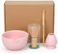 Ceramic Matcha Bowl Set with Bamboo Whisk, Complete 4-Piece Set in Box by Unknown