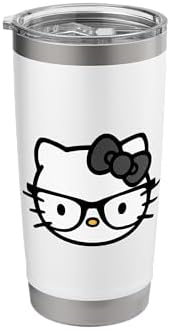 Hello Kitty Nerd Glasses Black Stainless Steel Insulated Tumbler by SANRIO