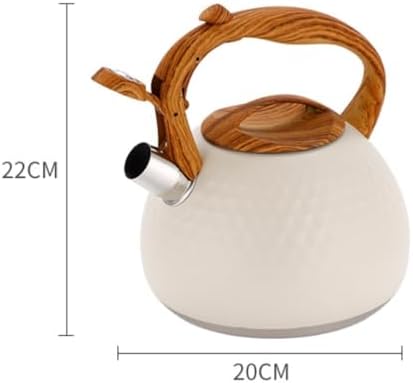 Stovetop Teapot For Home And Restaurant Tea Kettle Whistling For Stove Top Food Grade Stainless Steel Pot With Wood Handle(A) - Image 2