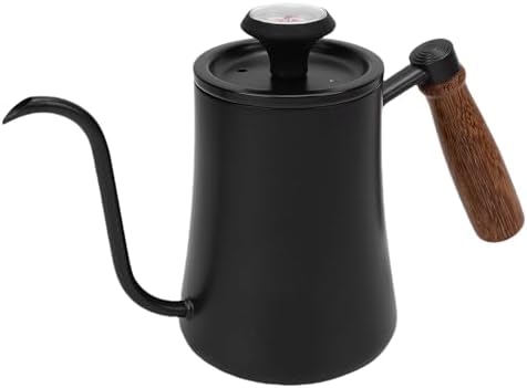 Gooseneck Electric Kettle, 500ml Stainless Steel with Integrated Thermometer, Pour Over Design, Comfortable Wood Handle, for Tea, Coffee, Hot Beverages by Unknown