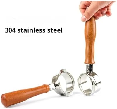 58mm Naked Coffee Portafilter，Compatible For Linea Mini，Compatible For Linea Micra，Stainless Steel Coffee Handle With Basket Barista Tools(D color wood) - Image 4