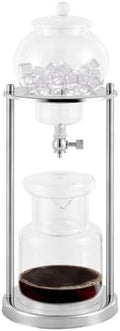 SOYON Cold Brew Coffee Tower,600 Ml Iced Coffee Dripper,Portable Cold Brew Dripper Tower Coffee Maker,Luxury Glass Slow Smooth Drip Coffee Machine For Home Office(Silver) by Unknown