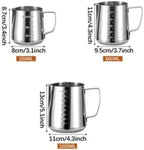 Milk Frother Cup Stainless Steel Measuring Milk Frother Pitcher, Stainless Steel Latte Jug, Essential Barista Accessory for Espresso & Coffee Art(350ml) - Image 6