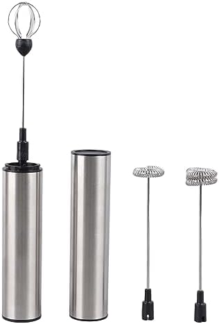SUNGOOYUE Handheld Milk Frother, ABS Rechargeable Electric Whisk with 3 Replacement Heads, 800mAh USB Milk Foamer for Coffee Latte Matcha Eggs in Home Kitchen by SUNGOOYUE