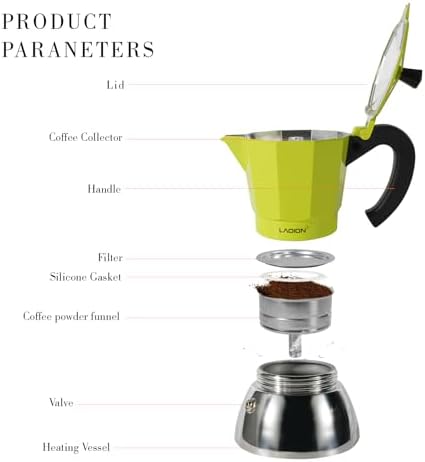 LAOION Stovetop Espresso Maker, 6Cup Moka Pot, Espresso Machine - Image 3