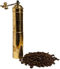 ahval 23 CM Handmade Manual Brass Coffee Mill Grinder, Portable Stainless Steel Conical Burr Coffee Mill, 23cm, Hand Crank, Stainless Steel, Gold, ahval-szn-002-kahve by ahval