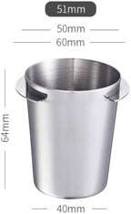 Coffee Dosing Cup 58mm Stainless Steel Mug for Espresso Machine (Silver L) - Image 6
