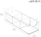 mDesign Plastic Condiment Organizer and Tea Bag Holder - 9" Long Kitchen Pantry/Countertop Storage Caddy - Divided Chip, Snack, Granola, Oatmeal Packet Holder - Lumiere Collection - 4 Pack - Clear - Image 2