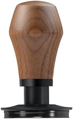 Normcore 51mm Espresso Coffee Tamper V4.1 with Click Sound Feedback, Spring Loaded Tamper With Titanium PVD Coating Ripple Base, Genuine American Walnut Handle with Silicone Stand by NORMCORECOFFEETOOLS