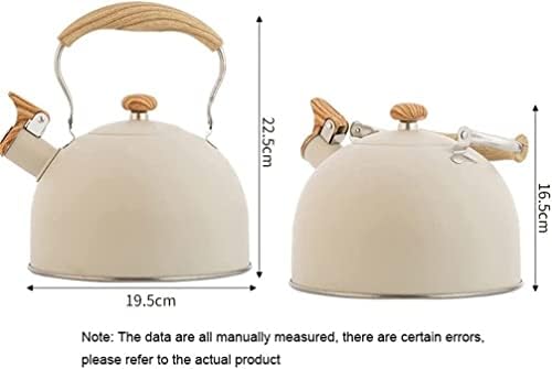 HEAGER Ceramic teapot, Stove Top Kettle, Whistling Kettle, Tea Infuser,Tea Pot, Whistling Tea Kettles Stovetop Stainless Steel Teapot WithWood PatternAnti - Image 2