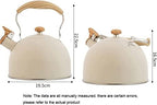 HEAGER Ceramic teapot, Stove Top Kettle, Whistling Kettle, Tea Infuser,Tea Pot, Whistling Tea Kettles Stovetop Stainless Steel Teapot WithWood PatternAnti - Image 2