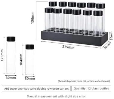 Glass Coffee Bean Storage Container 12 Single Dose Tubes Wood Stand - Image 2