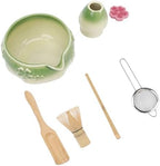 Keenso Matcha Set Elegant Ceramic Matcha Making Kit for Tea Enthusiasts 7 Pcs with Whisk Bowl Spoon Sifter (Green) - Image 2