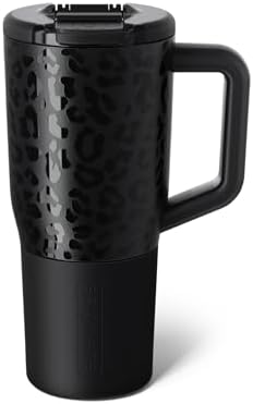 BrüMate Müv - 25oz 100% Leak Proof Insulated Coffee Mug with Handle & Lid - Stainless Steel Coffee Travel Mug - Double Walled Coffee Cup (Onyx Leopard) by Br%C3%BCMate