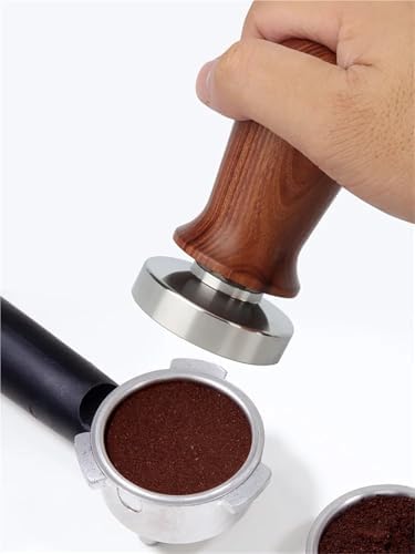 Calibrated Espresso Coffee Tamper 30lb Spring Loaded Elastic Coffee Tamper Aluminum/Wooden Stainless Steel Coffee Powder Hammer(Wooden Tamper-51mm) - Image 5