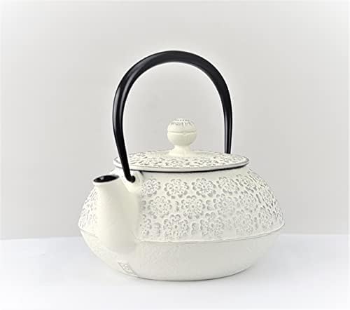 Iwachu 12606 Iwachu Teapot, 5 Type, Cherry Blossom, Silver/Hemp Color, 0.65 L (0.65 L), Inner Hollow Enamel, Nambu Ironware - Image 3