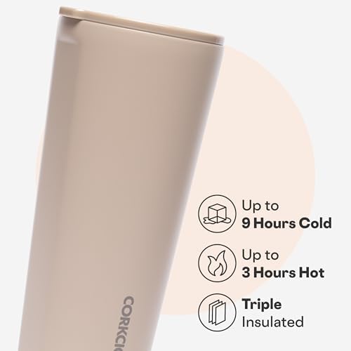 Corkcicle Insulated Tumbler with Sliding Lid, 24 oz, Desert - Image 3