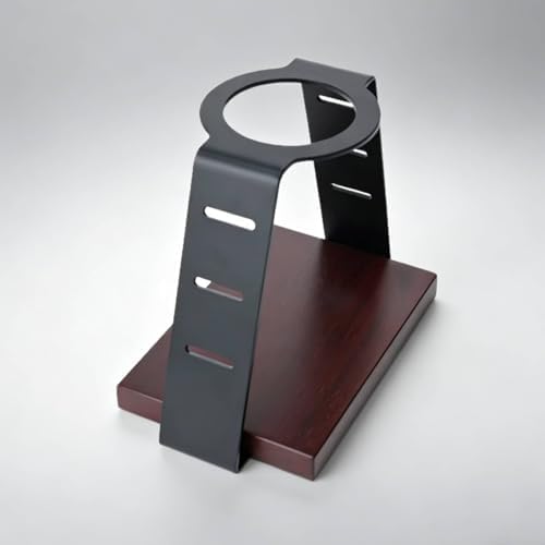 pouring Over Coffee Station Coffee Dripper Stand Carbon Steel and Wooden Base - Image 4