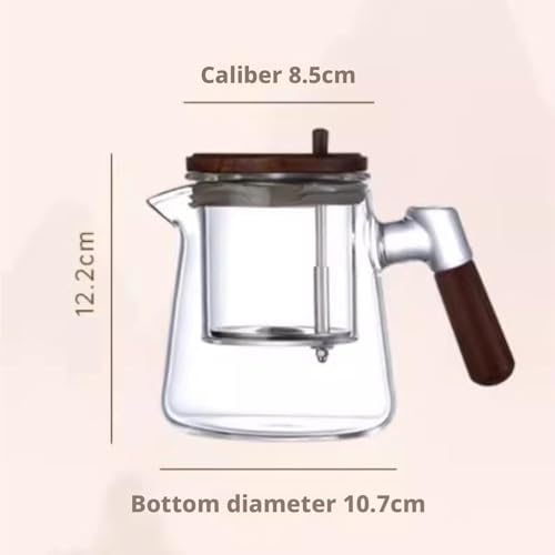 Glass Teapot Large Capacity with Removable Infuser for Home Office(Translucent Grey) - Image 2