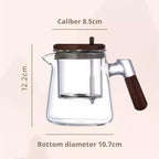 Glass Teapot Large Capacity with Removable Infuser for Home Office(Translucent Grey) - Image 2